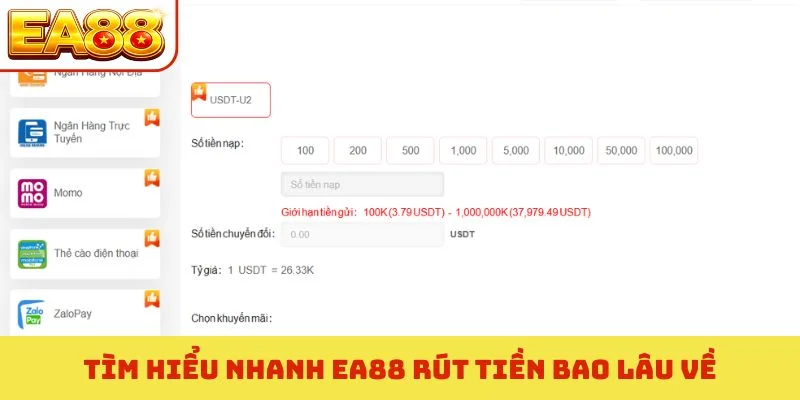 Tìm hiểu nhanh EA88 rút tiền bao lâu về
